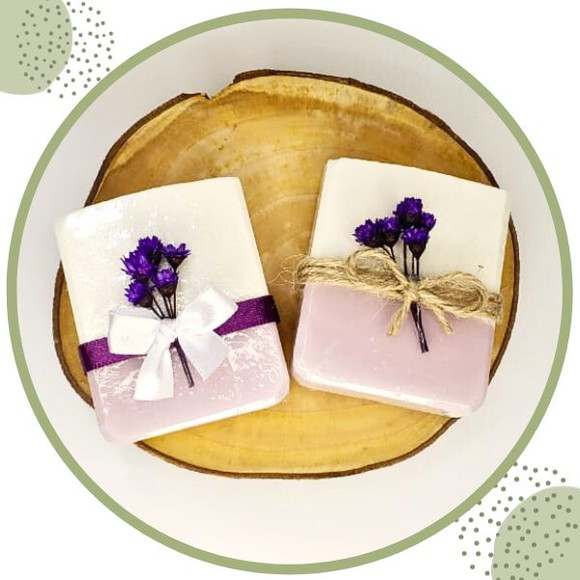 Lembrancinha Sabonete Natural de Lavanda e Dolomita 30g